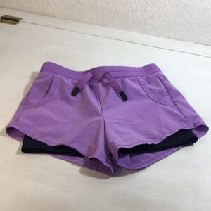 All in Motion Girls Athletic Shorts Purple/Blue S 6-6X